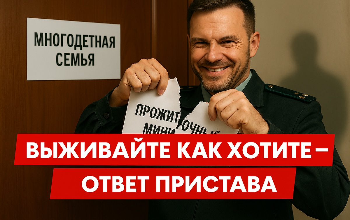 Обложка статьи: Выживайте как хотите! Почему пристав отказался сохранить прожиточный минимум для семьи с пятью детьми..