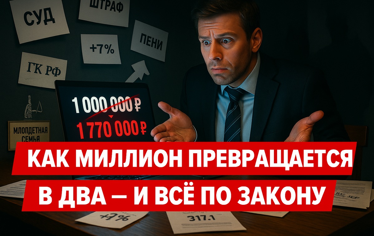 Обложка статьи: Задолжал миллион, вернёшь два!! Почему бизнесу сейчас опасно не платить вовремя..
